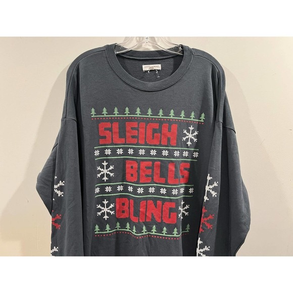 Grayson Threads Sleigh Bells Bling Sweater Shirt Long‎ Sleeve Women's Large - Picture 3 of 4